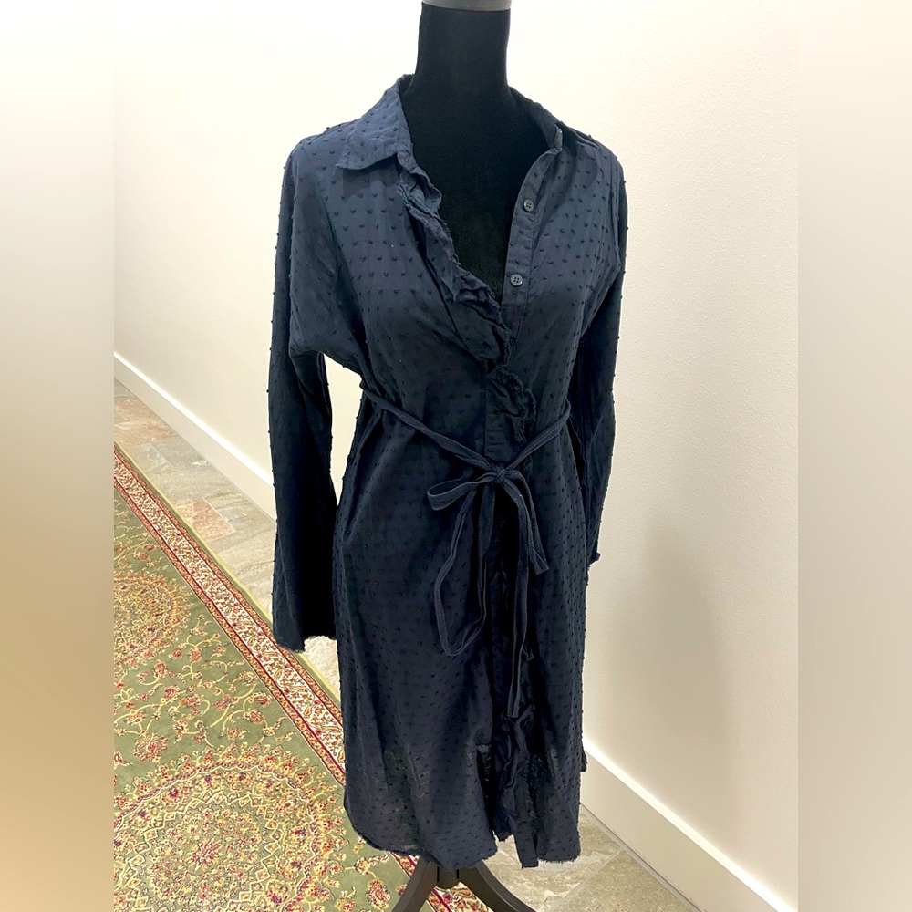 Poleci Black Button Front Dress Size 6
